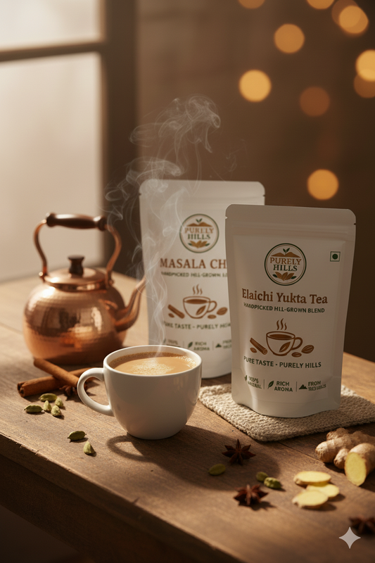 Purely Hills Combo Pack – Masala Chai & Elachi Yukta Tea