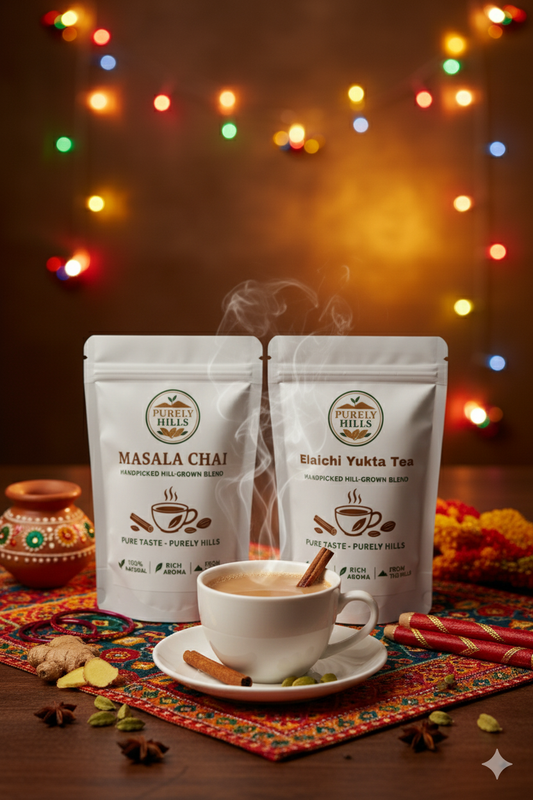 Purely Hills Combo Pack – Masala Chai & Elachi Yukta Tea